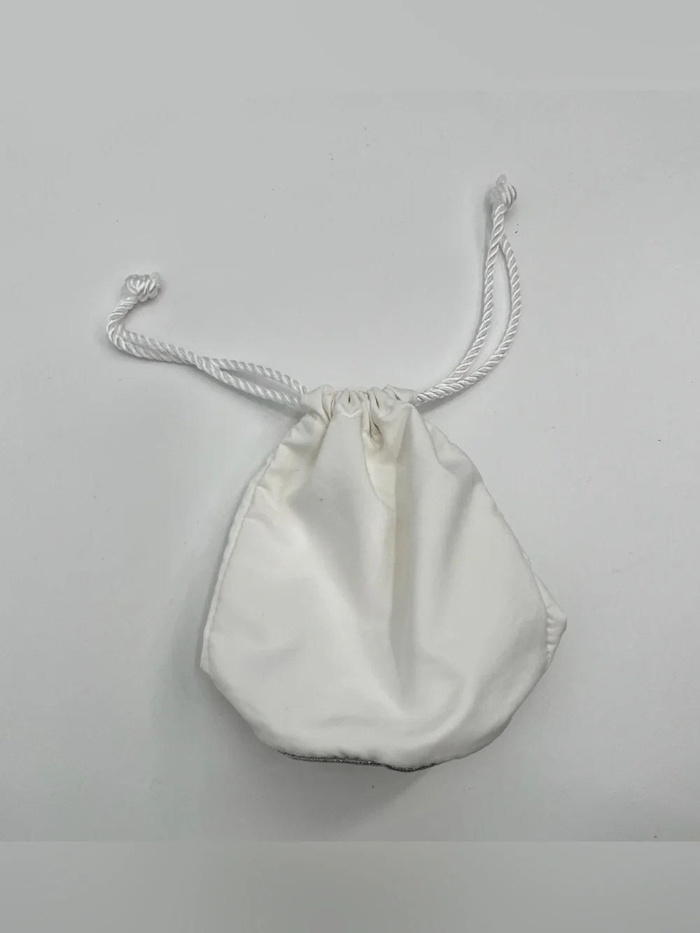 Chanel Le Blanc White Satin Drawstring Pouch dust bag designer packaging